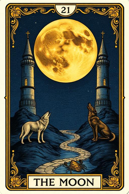 Carta La Luna - Arcano Mayor 18